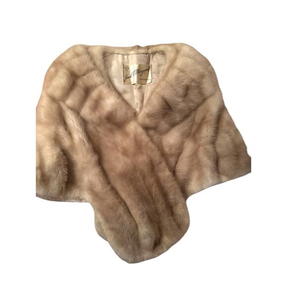 Vintage Mink Fur Stole wrap - Jack F. Morgan Chicago – Elegant Champagne Beige - Picture 2 of 12